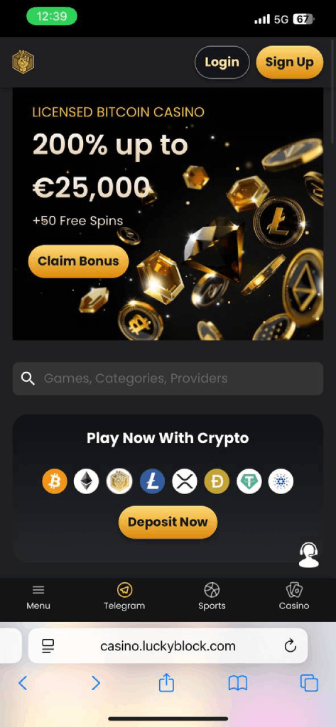 Lucky Block Casino — mobiel